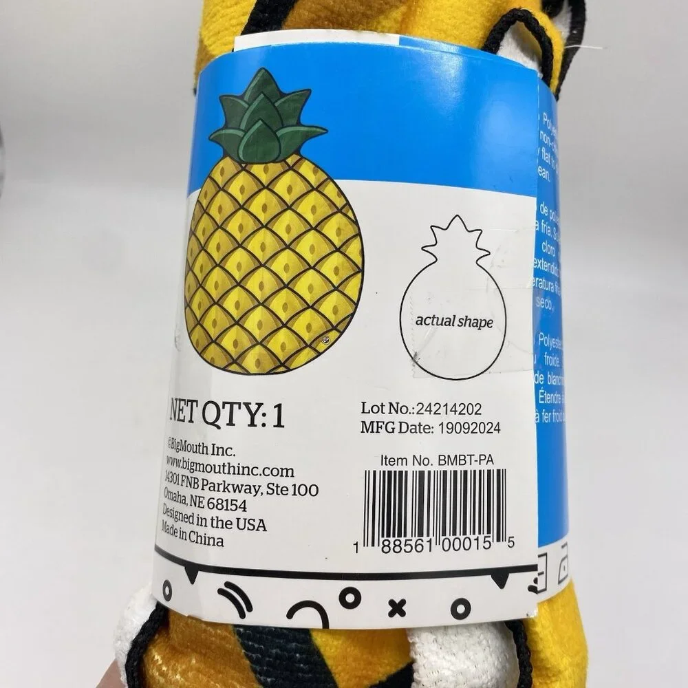 Giant 5 FT Pineapple Beach Blanket Towel 69”x49” Cruise Pool Vacation BigMouth